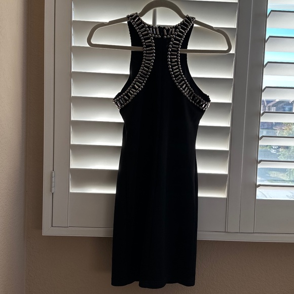 Metal Chain Design Black Dress - Picture 4 of 8